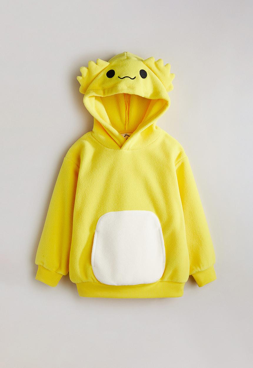 H&M - Appliquéd fleece hoodie - yellow