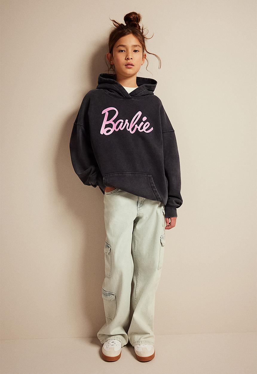H&M - Oversized printed hoodie - grey