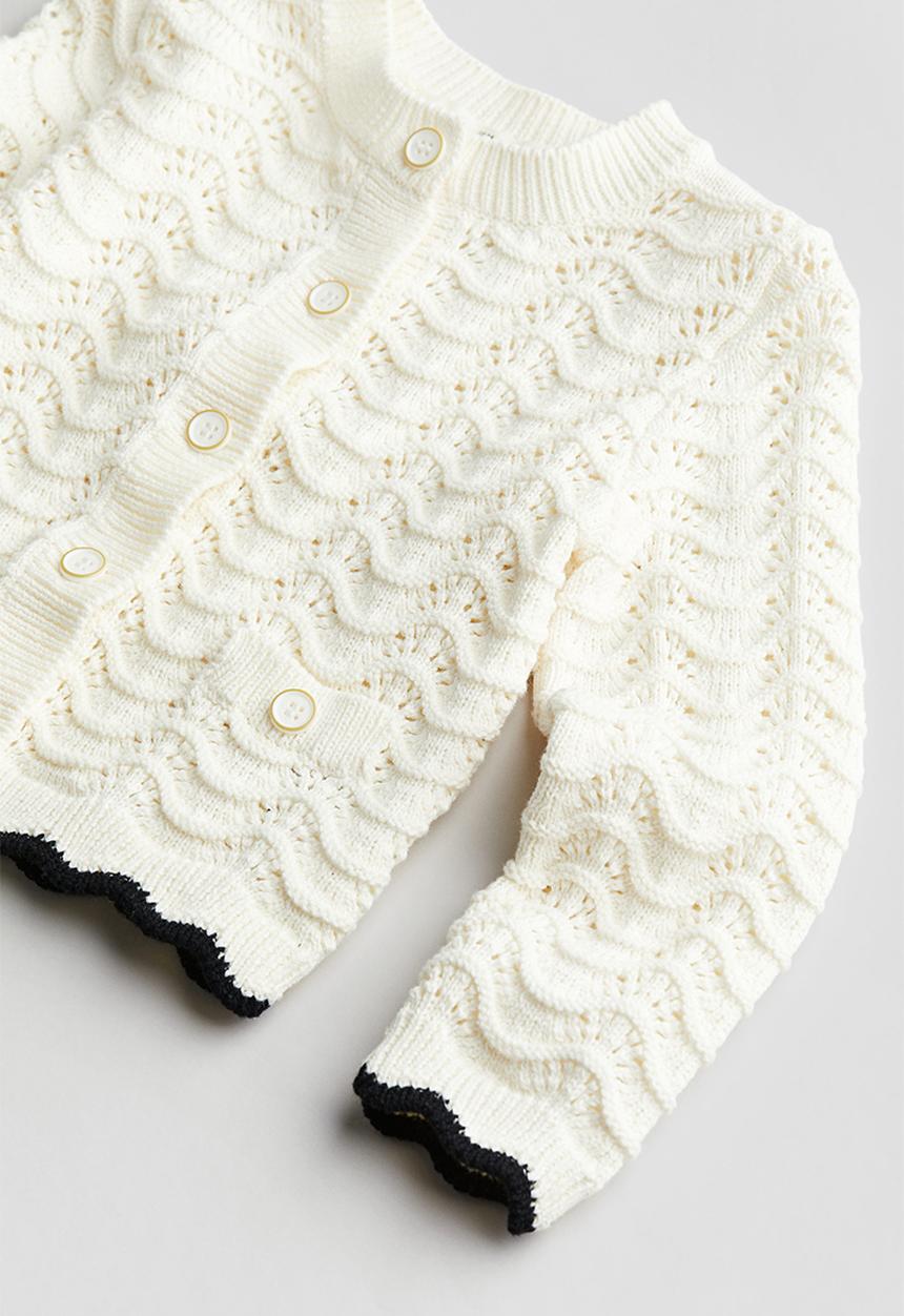 H&M - Pointelle-knit cardigan - white
