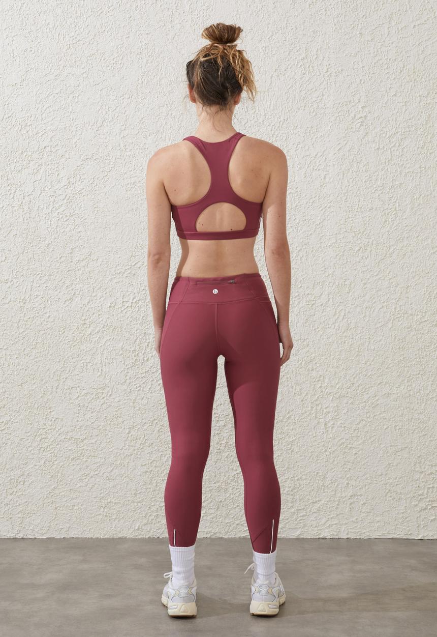 Cotton On - Fleece Lined Full Length Tight - Dry Rose