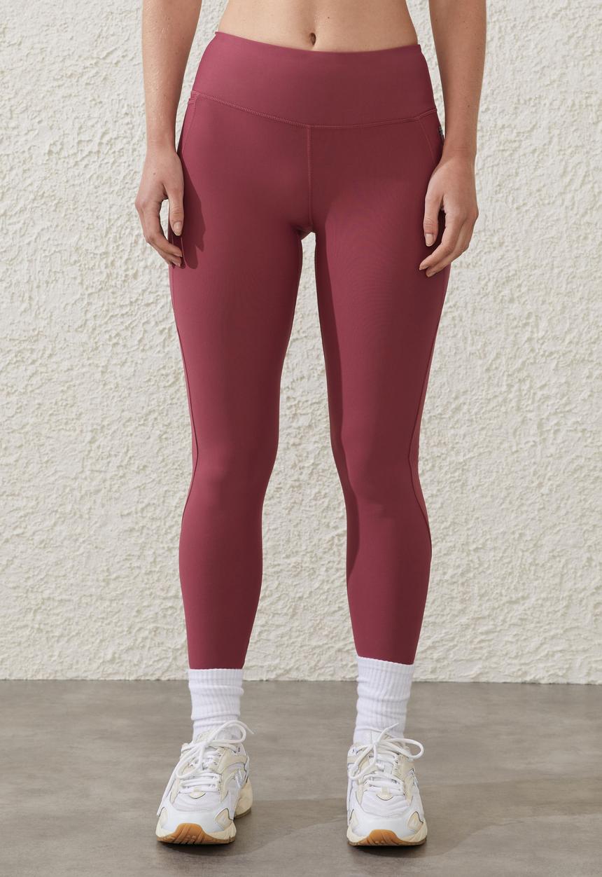 Cotton On - Fleece Lined Full Length Tight - Dry Rose
