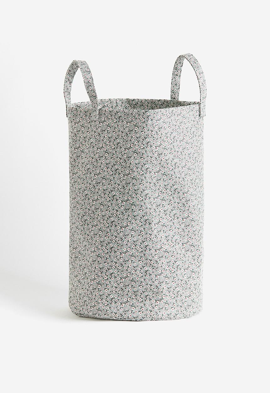H&M - Printed storage basket - light turquoise floral