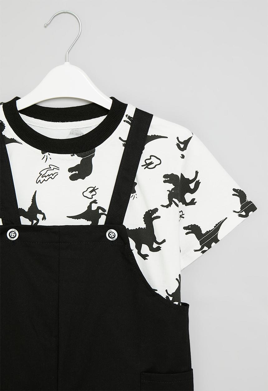 Pop Candy - Printed tee & short set - black & white