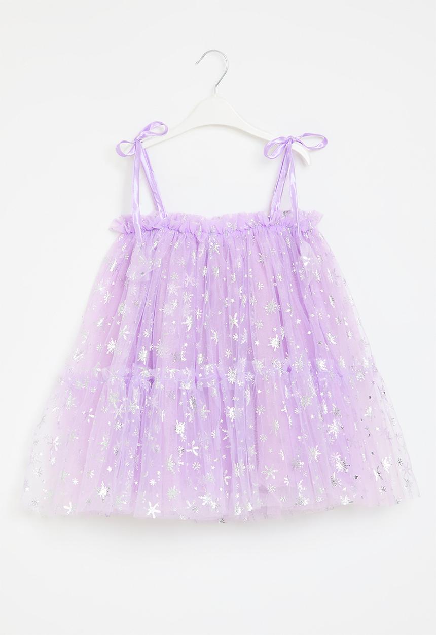 Pop Candy - Tie shoulder mesh dress - purple