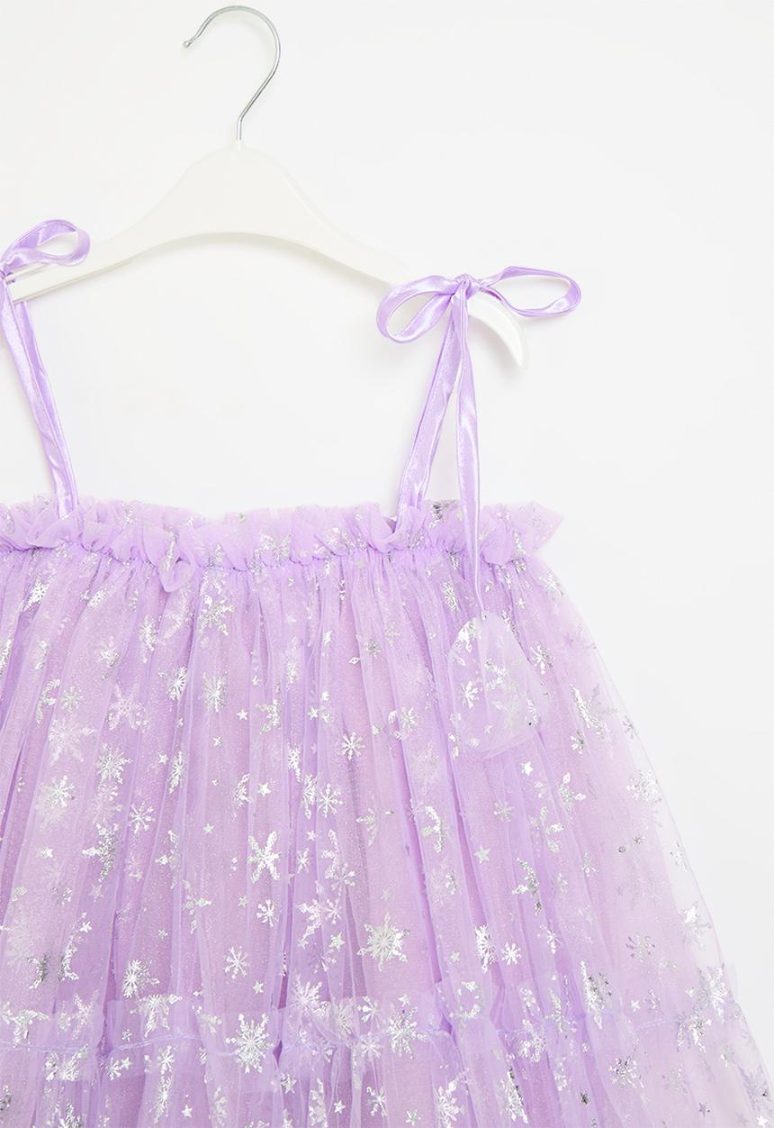 Pop Candy - Tie shoulder mesh dress - purple