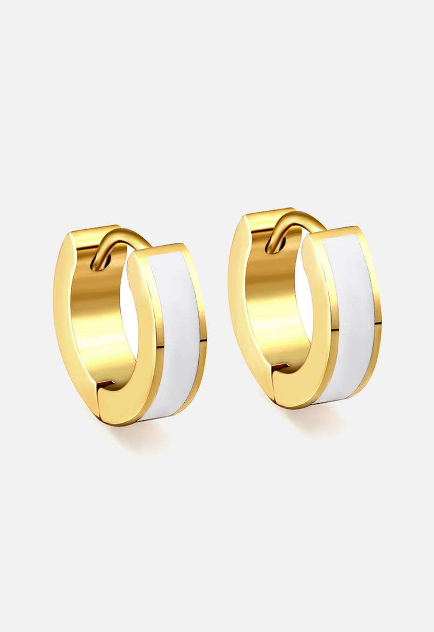 Zoe on Trend - Broad hoop earring - white