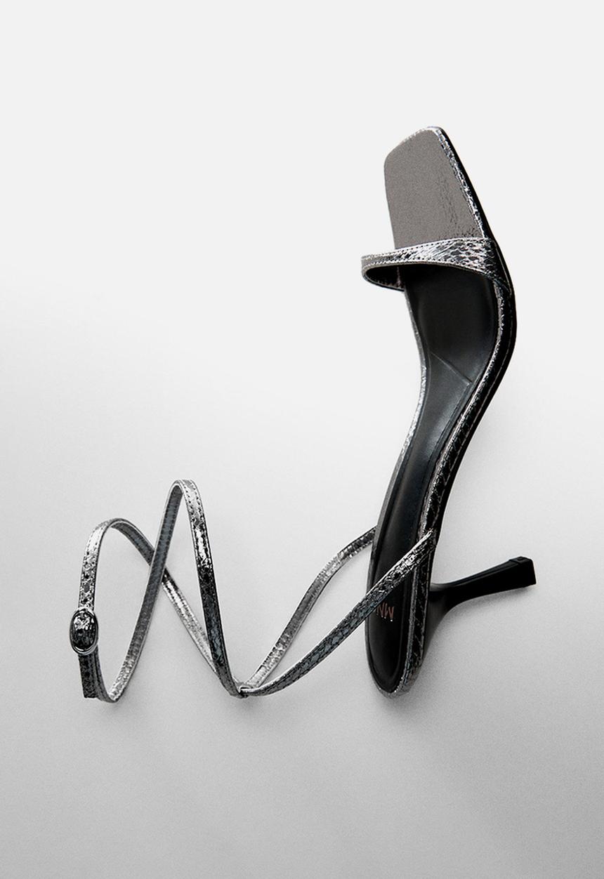 MANGO - Paula strappy heel - silver