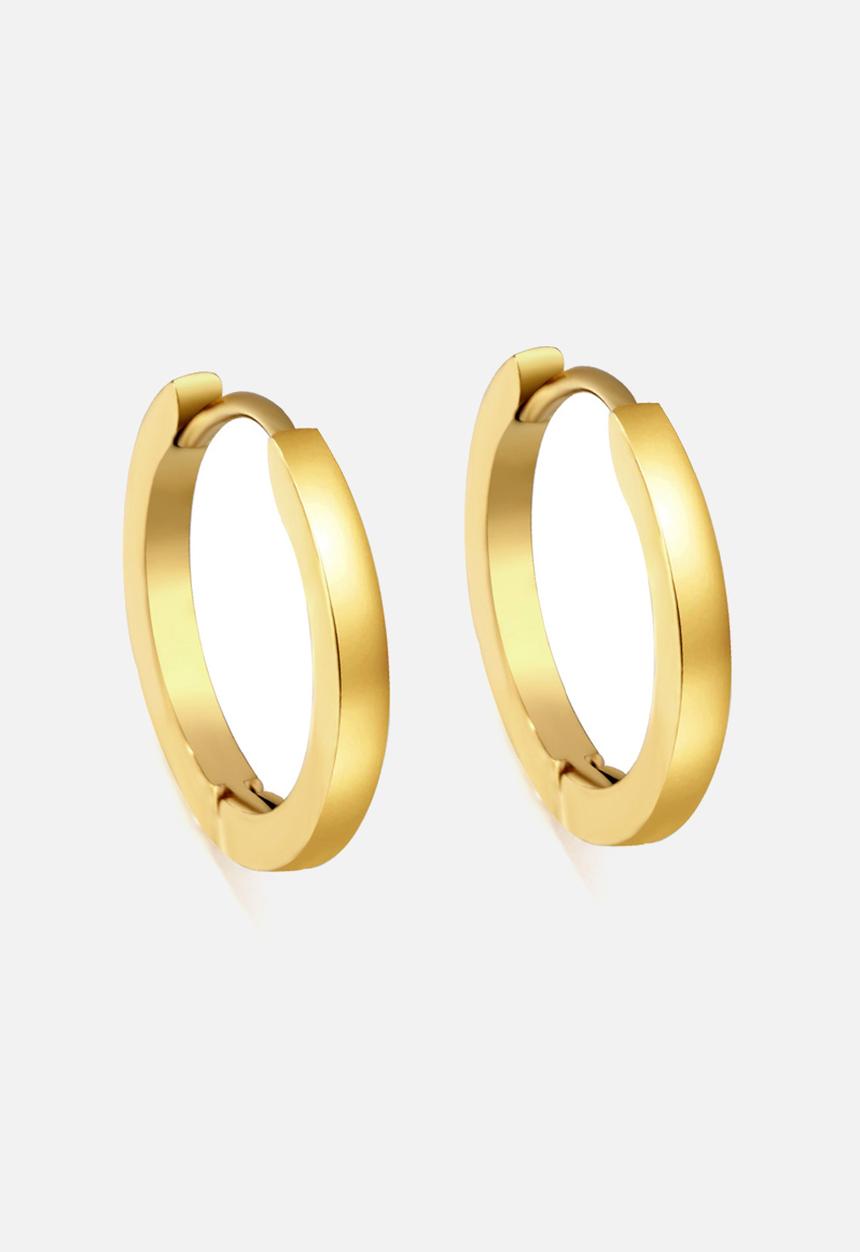 Zoe on Trend - Hinged square hoop earring - gold