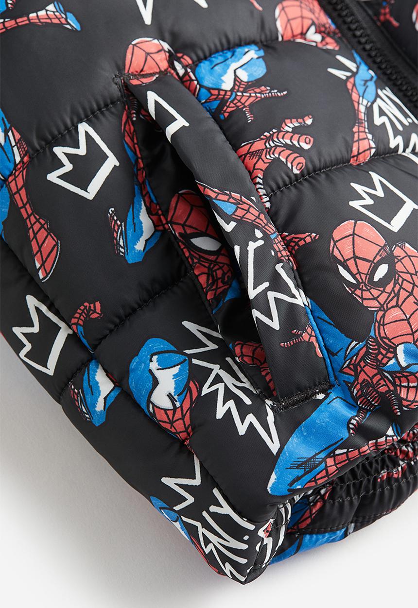 H&M - Printed puffer gilet - Black Spider-Man