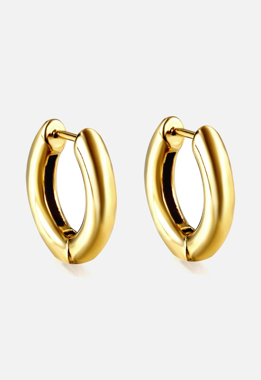 Zoe on Trend - Hinged designer hoop earring - gold