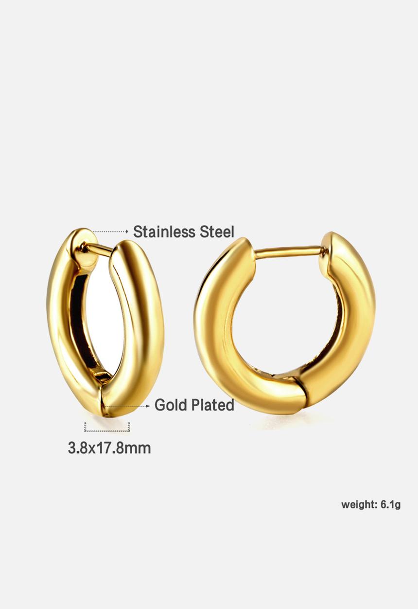 Zoe on Trend - Hinged designer hoop earring - gold