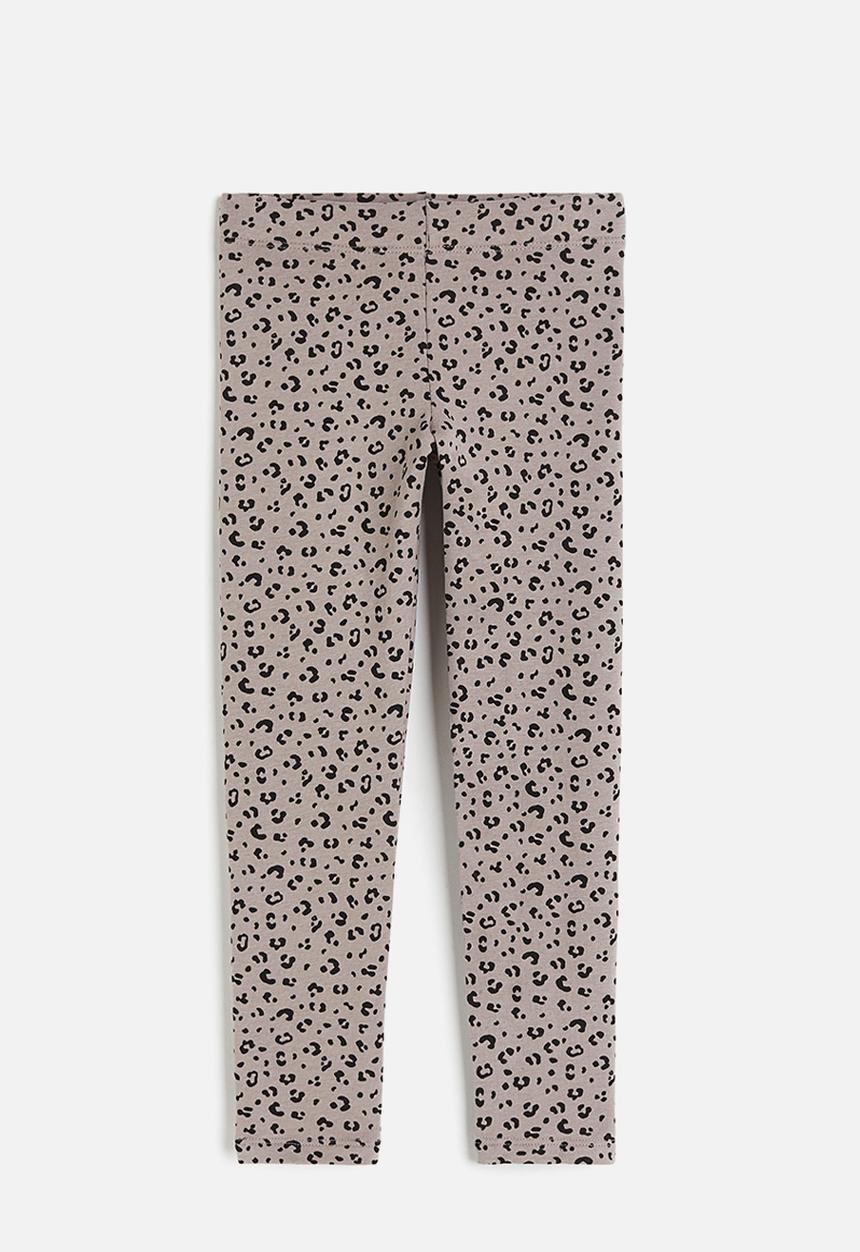 H&M - Brushed-inside leggings - Greige Leopard print