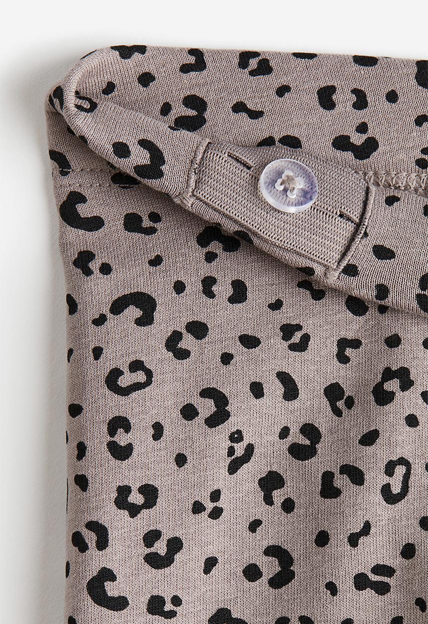 H&M - Brushed-inside leggings - Greige Leopard print