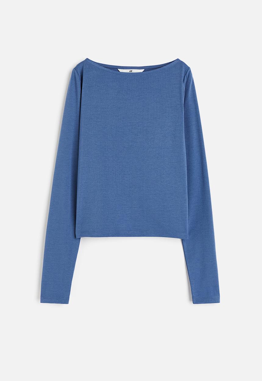 H&M - Boat-neck jersey top - blue
