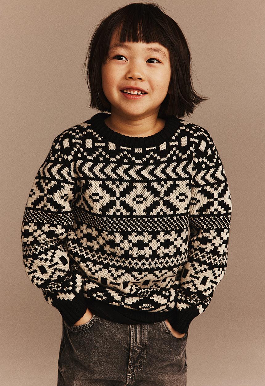H&M - Jacquard-knit jumper - black,multi