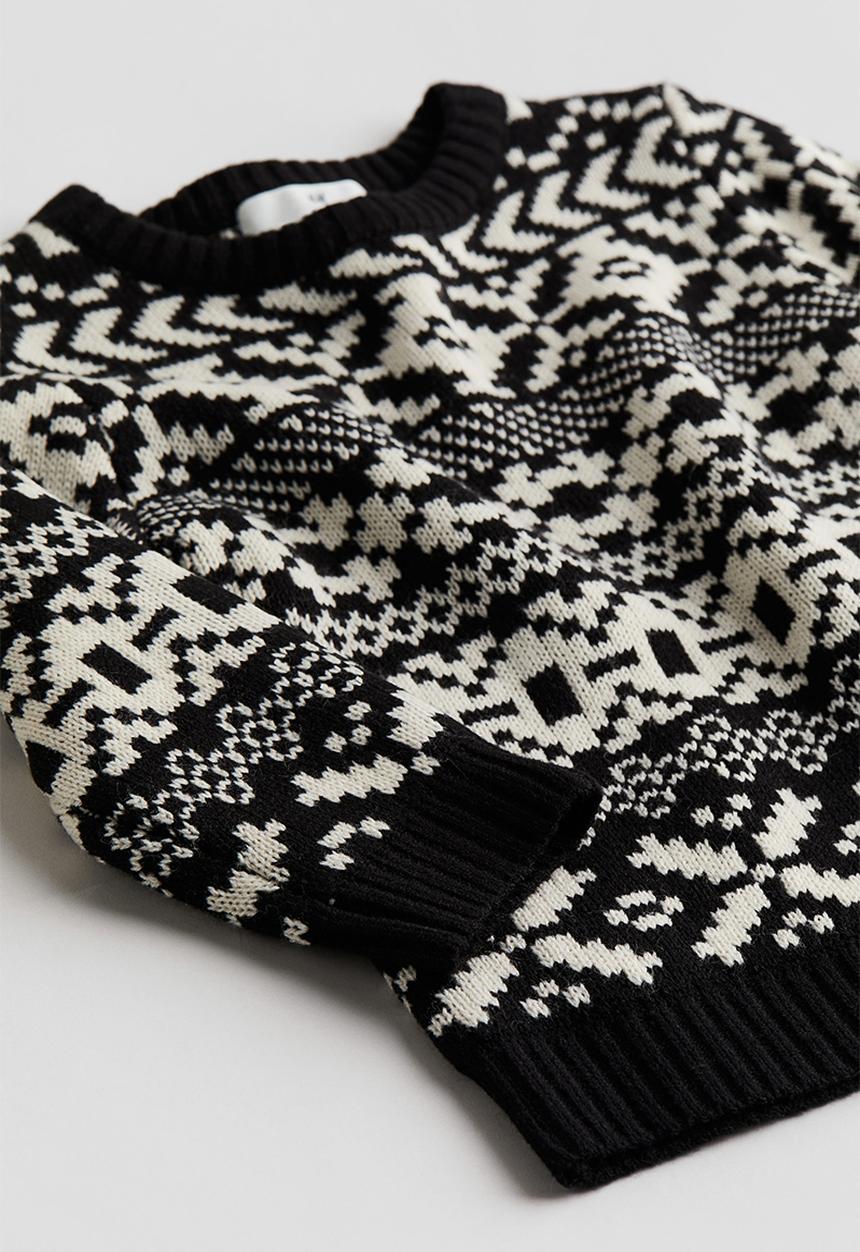 H&M - Jacquard-knit jumper - black,multi