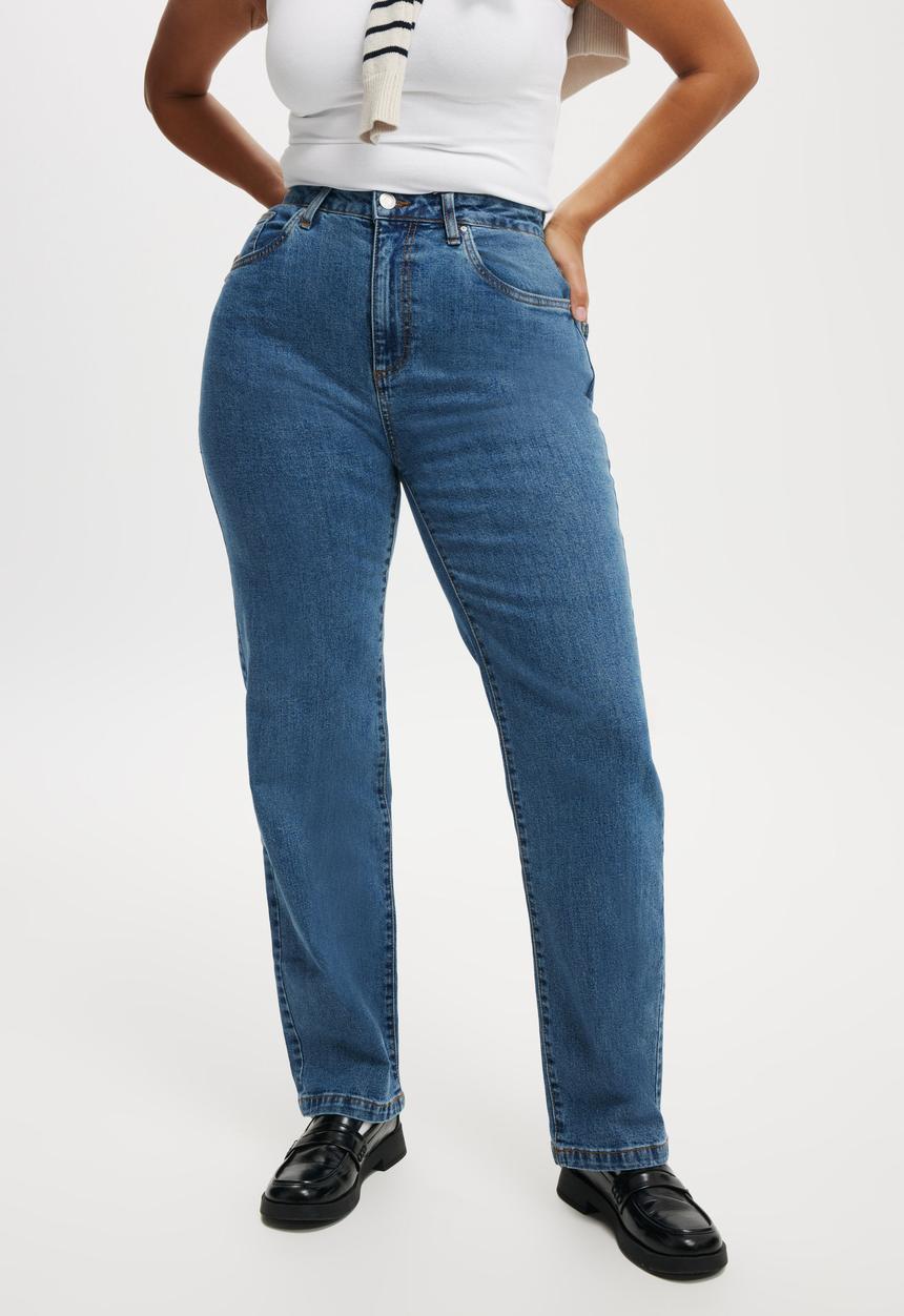 Cotton On - Plus Curvy Stretch Straight Jean - Sea Blue