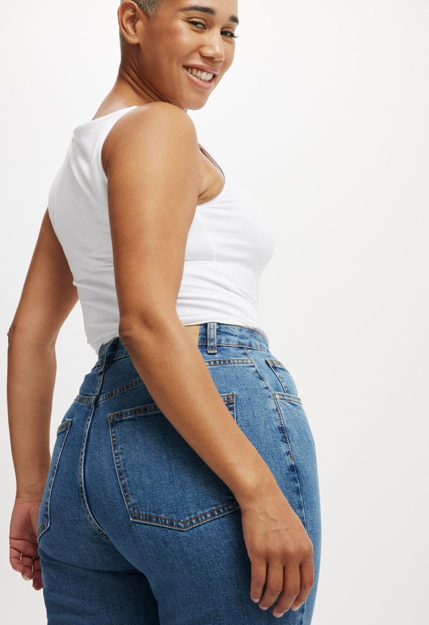 Cotton On - Plus Curvy Stretch Straight Jean - Sea Blue