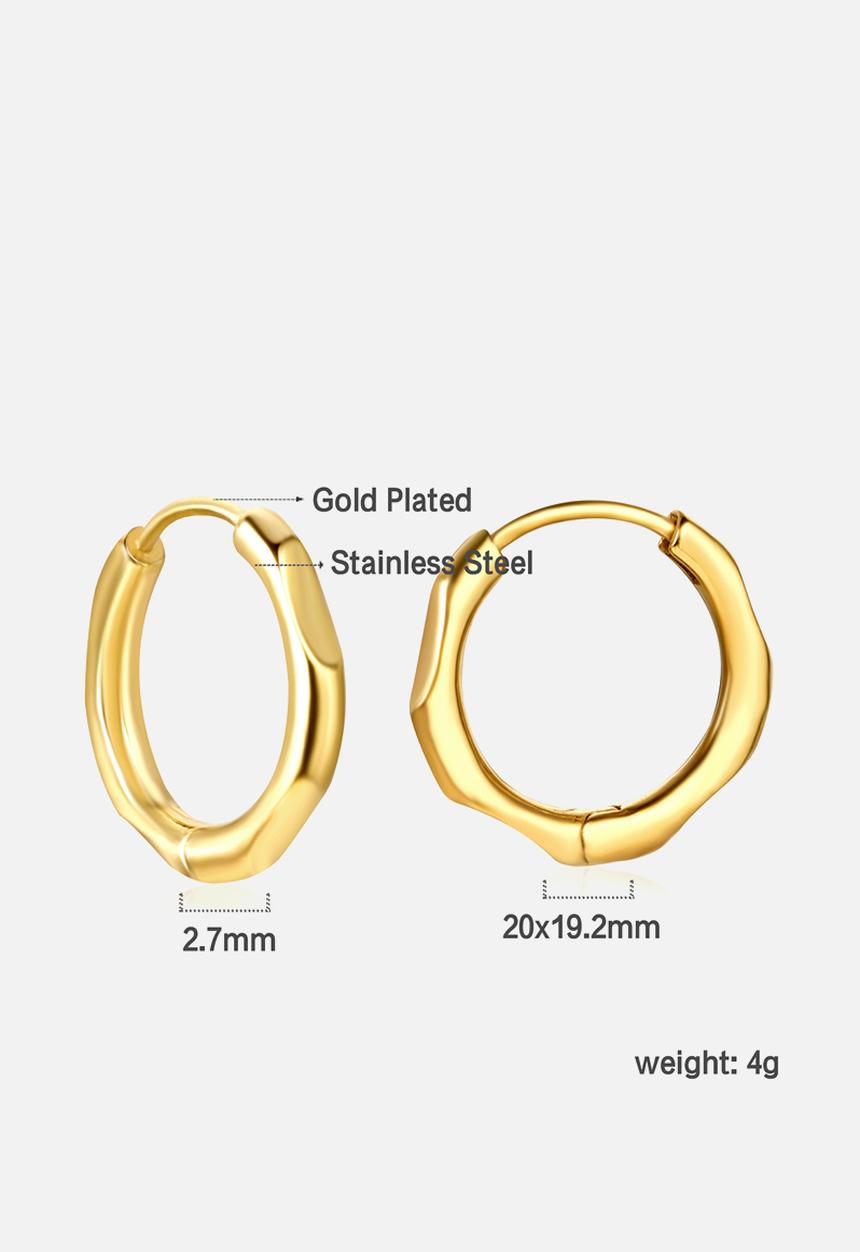 Zoe on Trend - Faceted hoop designer earring - gold