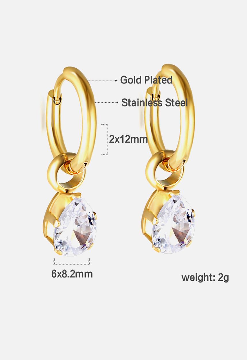 Zoe on Trend - Hoop and pear drop earring - gold