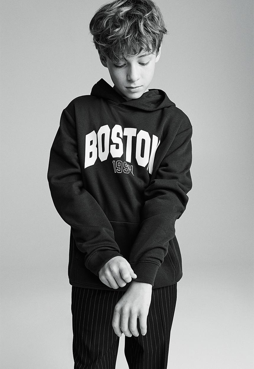 H&M - Printed hoodie - dark blue boston