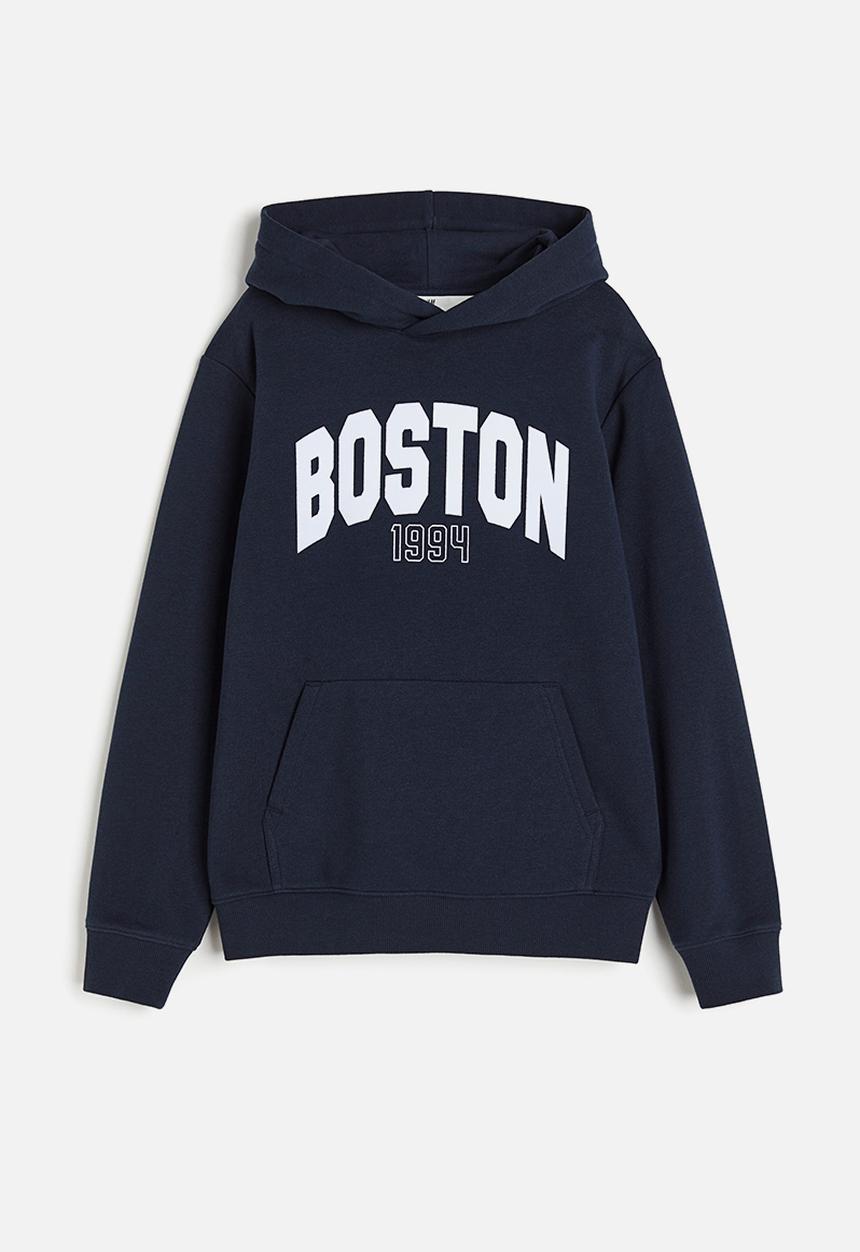 H&M - Printed hoodie - dark blue boston
