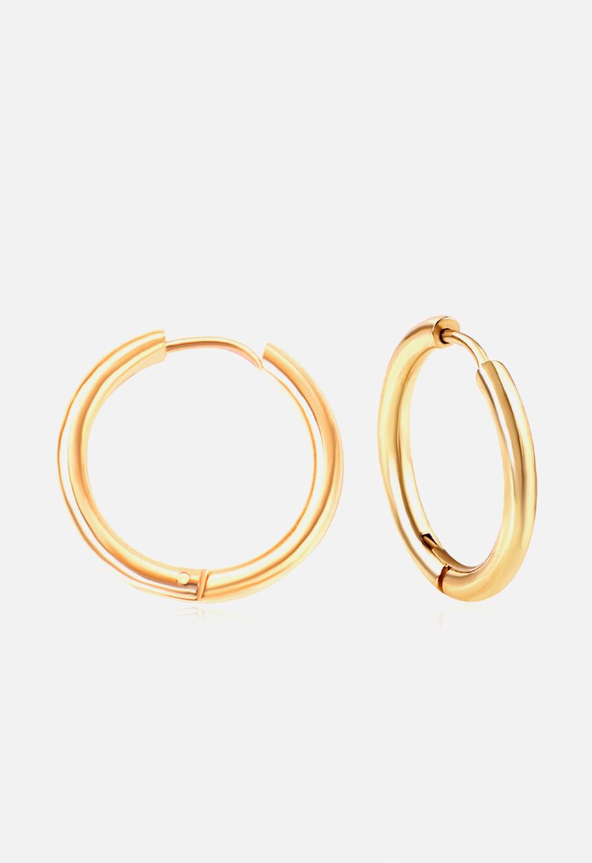 Zoe on Trend - Hinged 18mm gold hoop earring - gold
