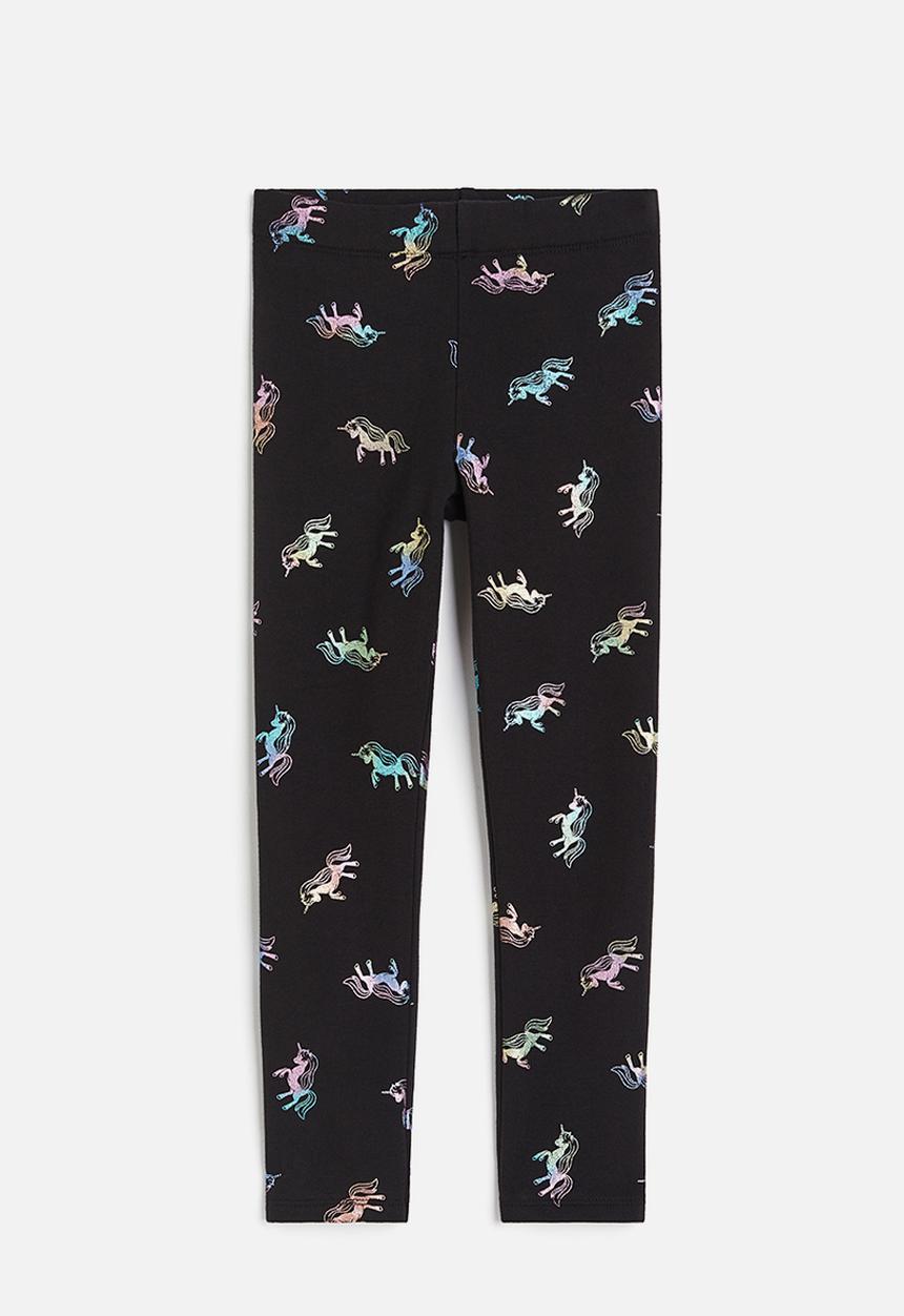H&M - Leggings - black unicorns
