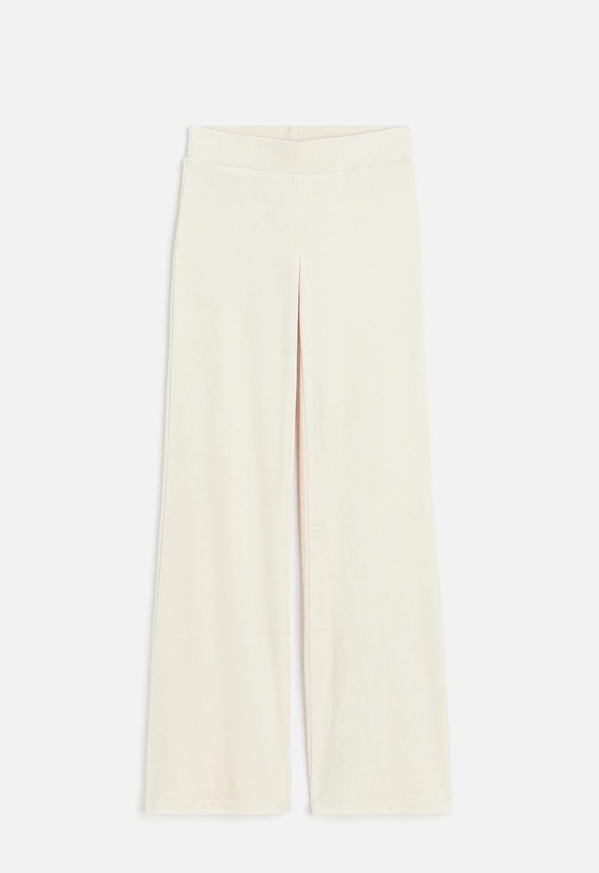 H&M - Flared velour trousers - white