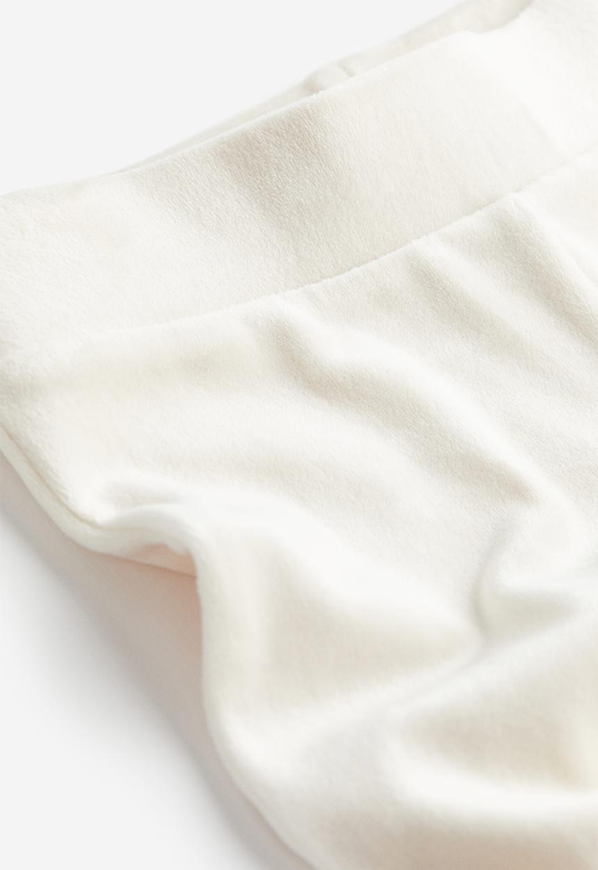 H&M - Flared velour trousers - white