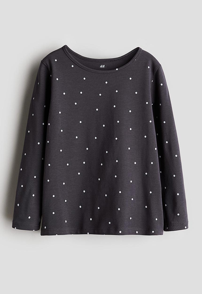 H&M - Long-sleeved jersey top - grey