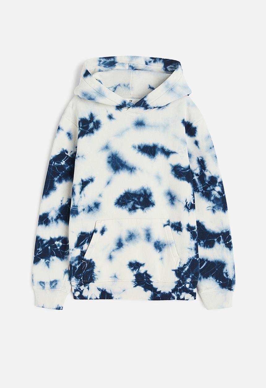 H&M - Printed hoodie - dark blue tie-dye