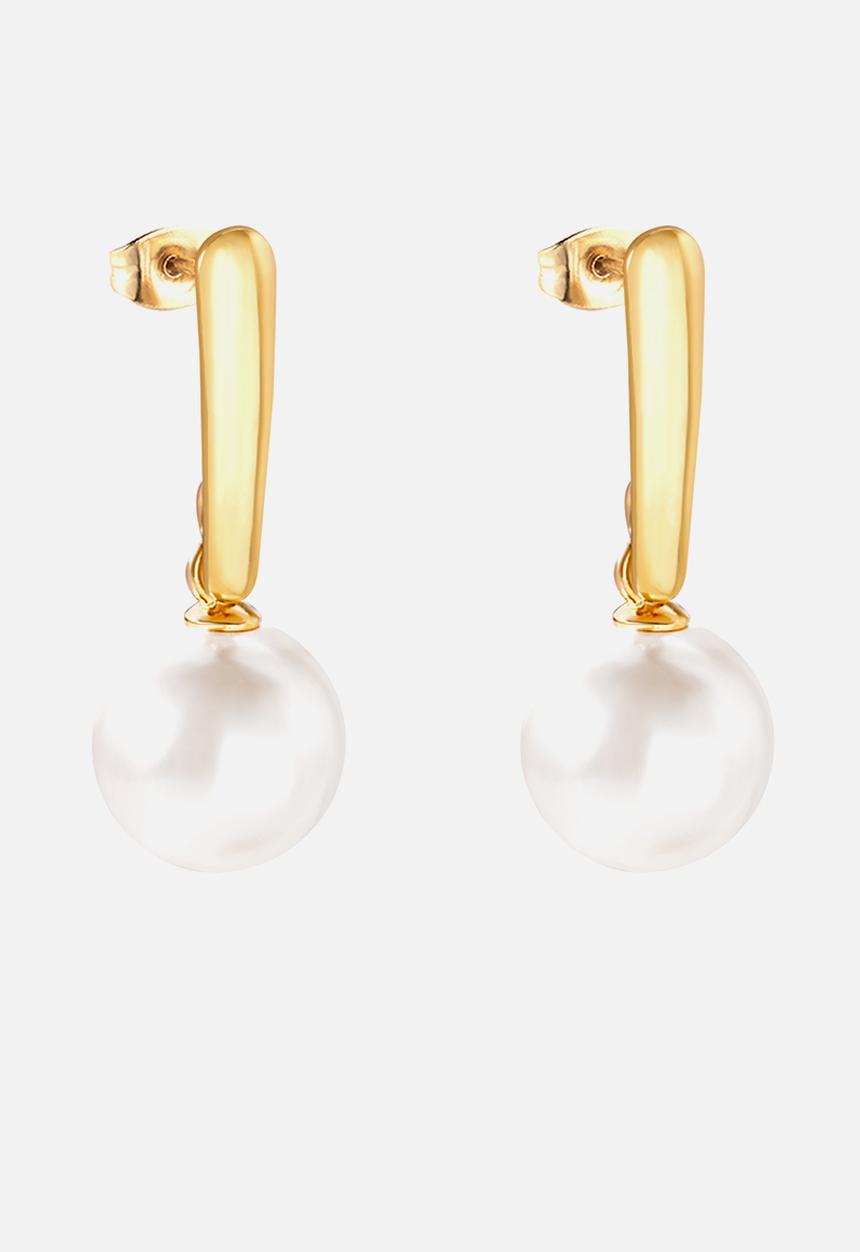 Zoe on Trend - Pearl and bar drop earring - gold