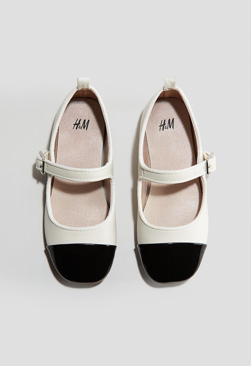 H&M - Ballet pumps - Cream Black