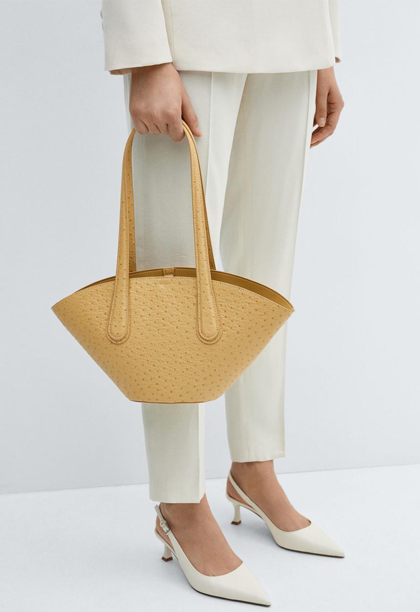 MANGO - Bag monste - light pastel yellow