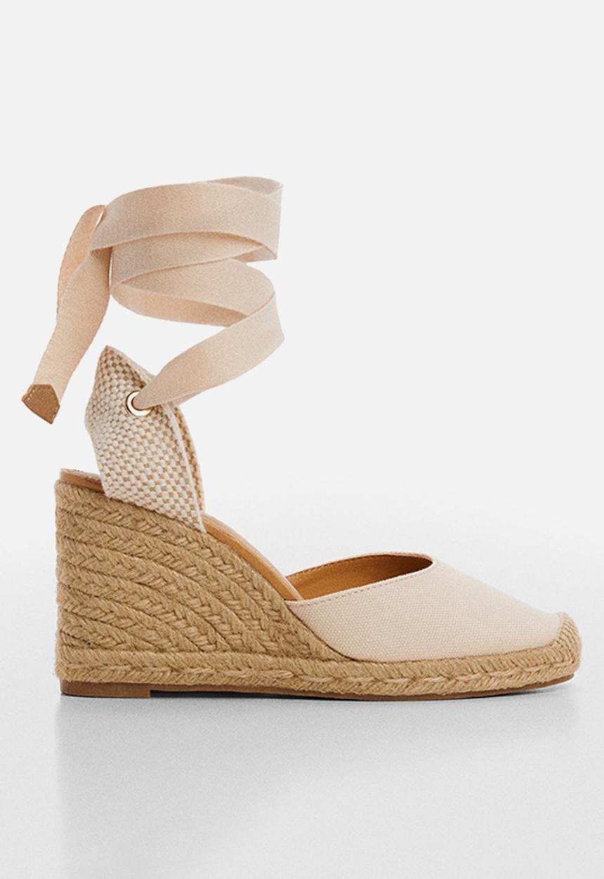 MANGO - Georgina espadrille heel - light beige