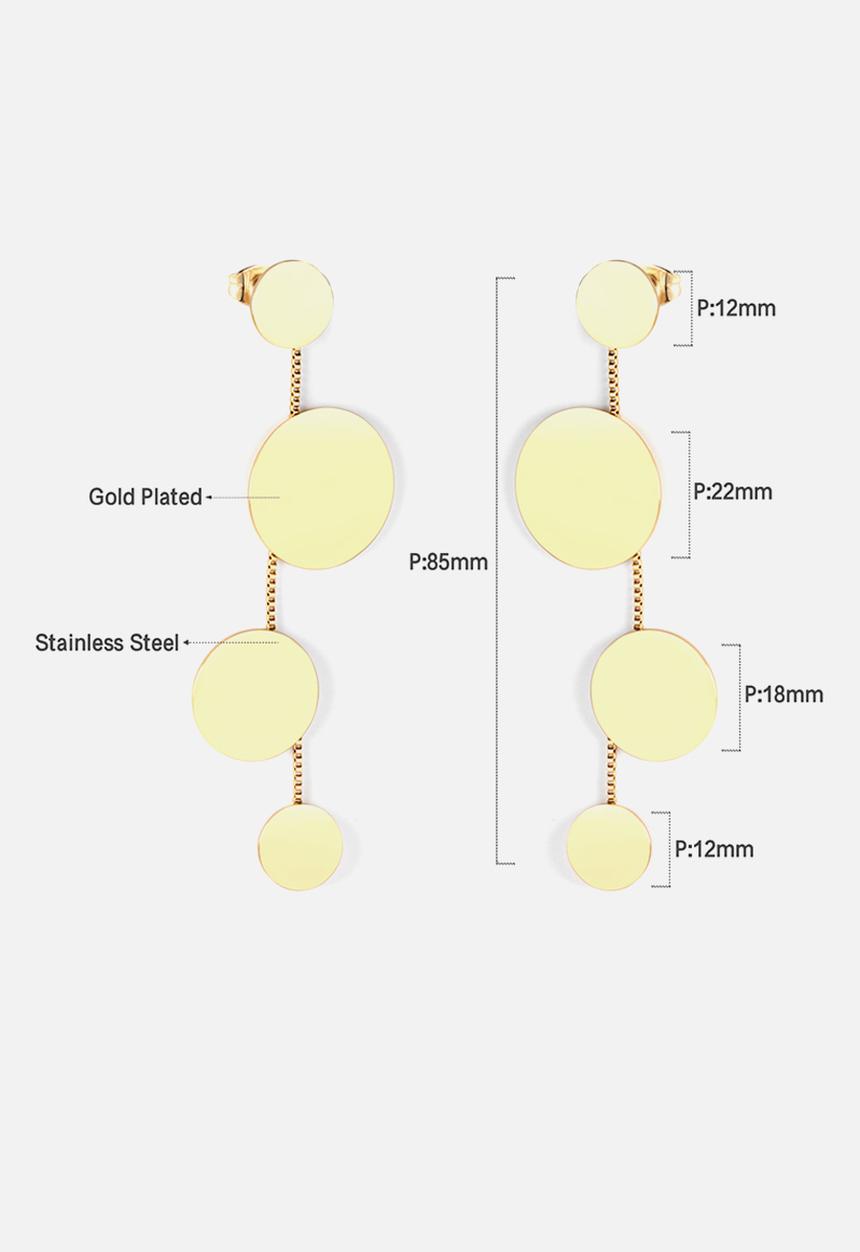 Zoe on Trend - Circle designer drop earring - gold