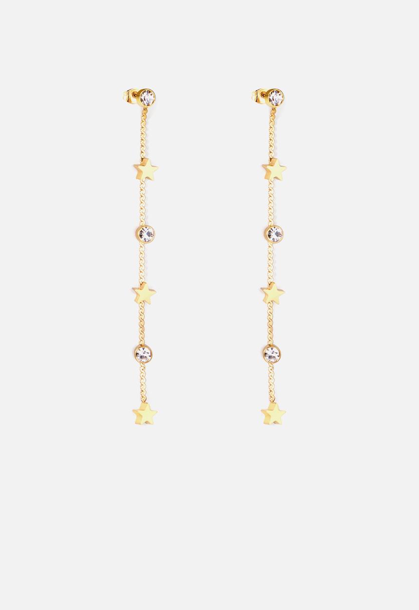 Zoe on Trend - Star and ball drop earring - gold