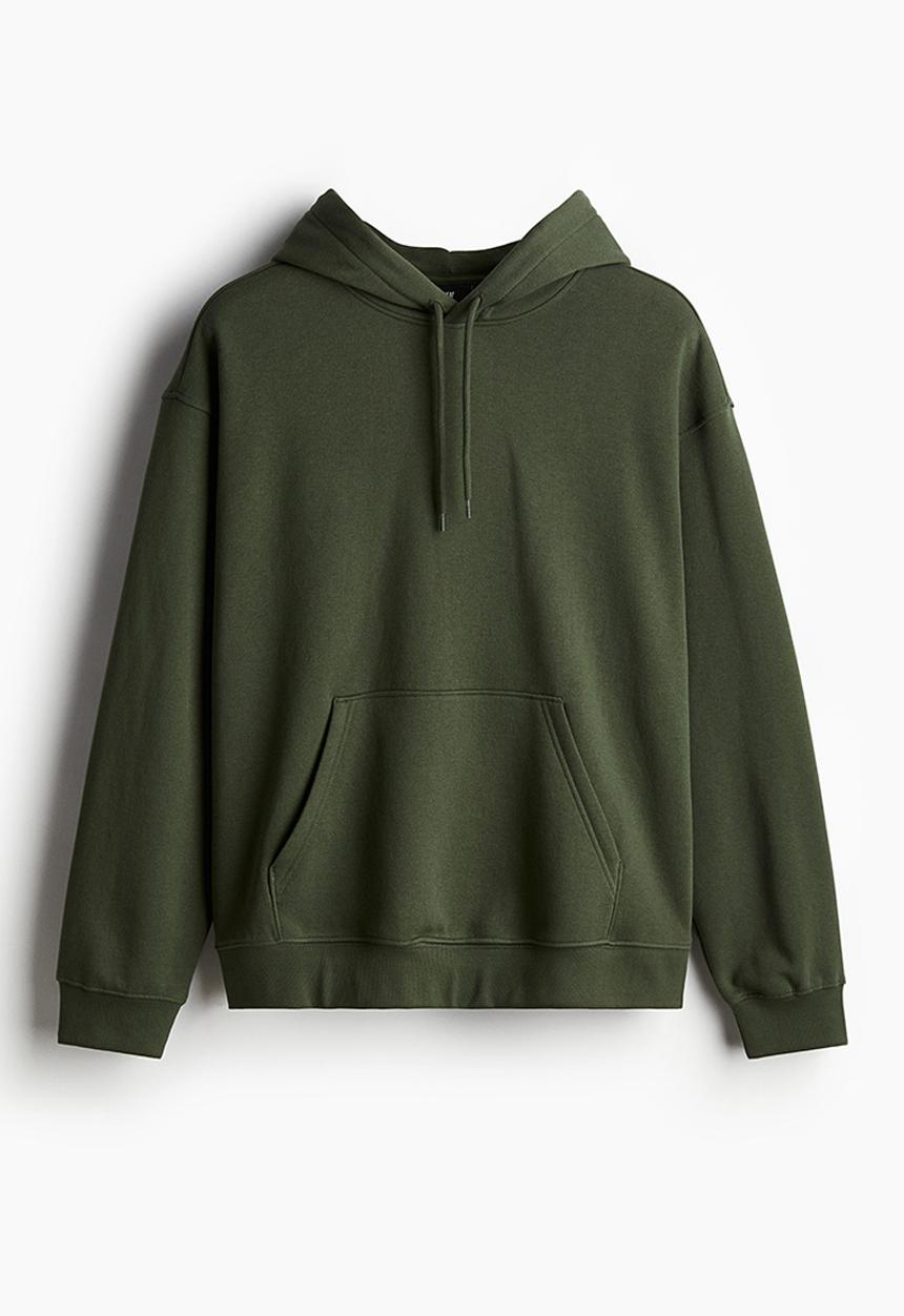 H&M - Loose fit hoodie - dark green
