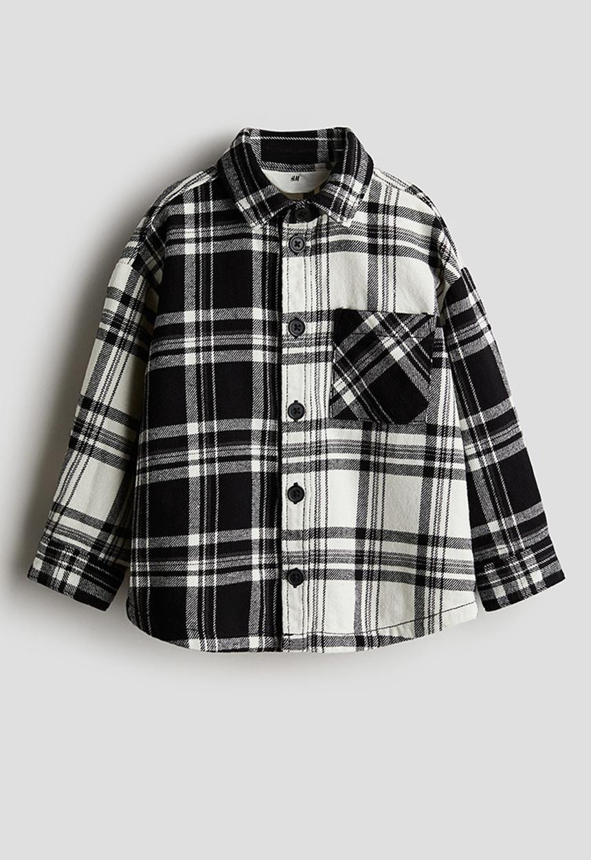 H&M - Flannel shirt - black & white 