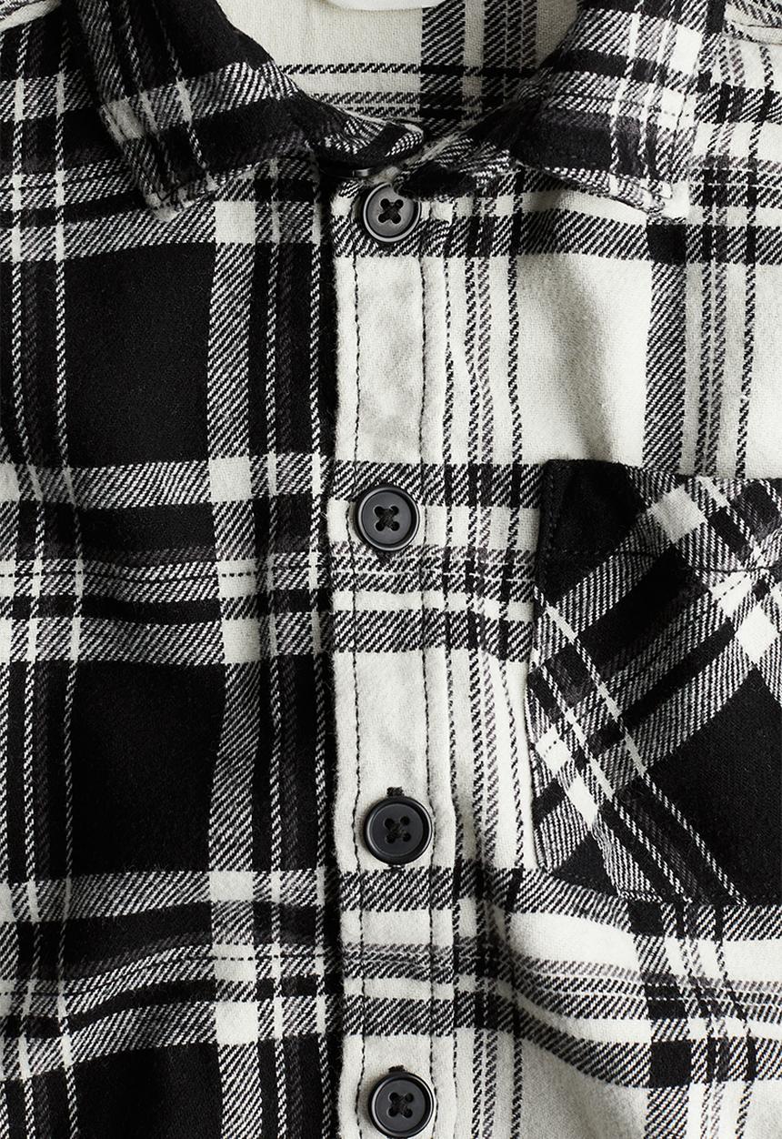 H&M - Flannel shirt - black & white 