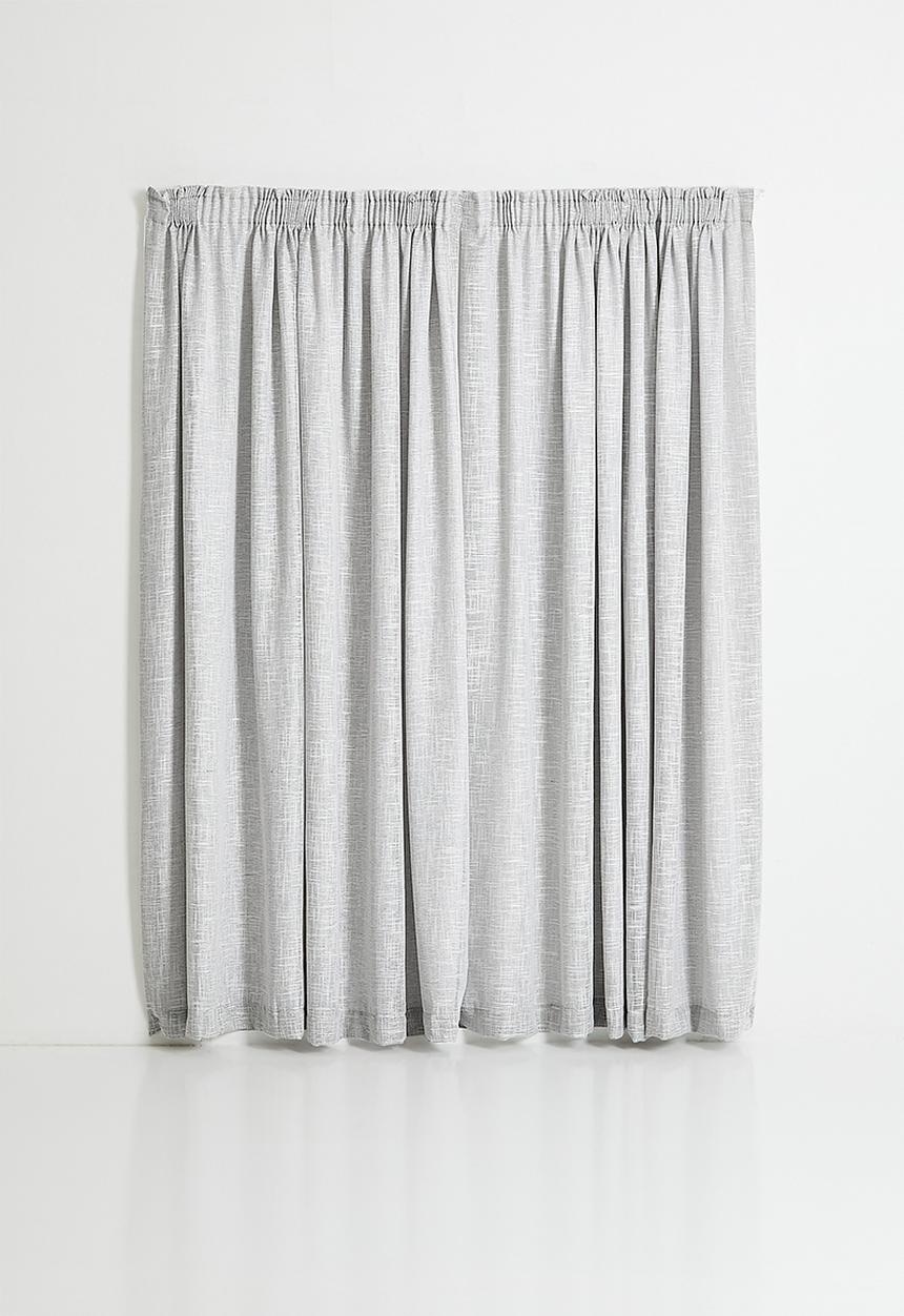 Sixth Floor - Horizon Slub Lined Taped Curtain - Grey