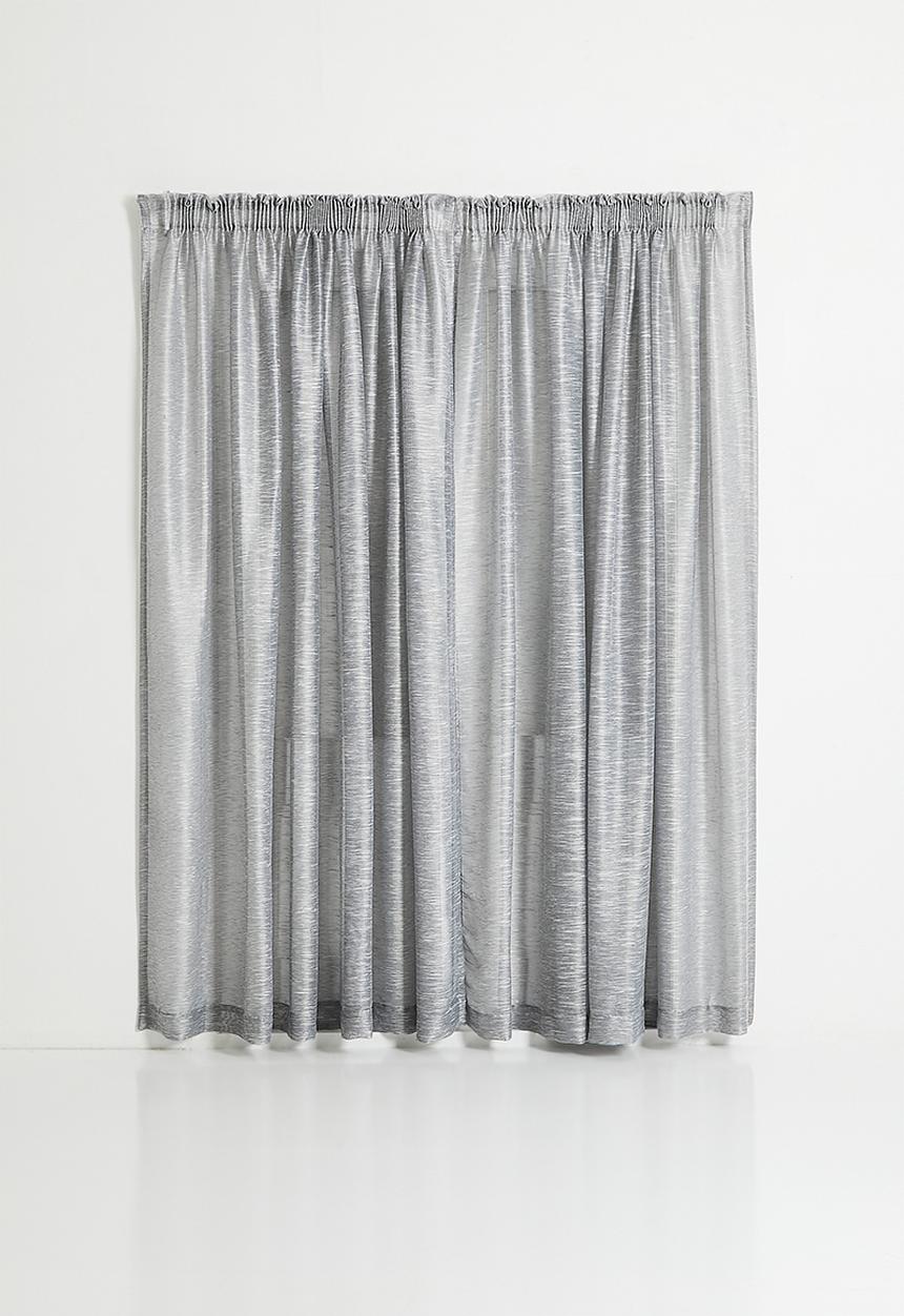 Sixth Floor - Turin Textured Sheer Taped Curtain - Grey