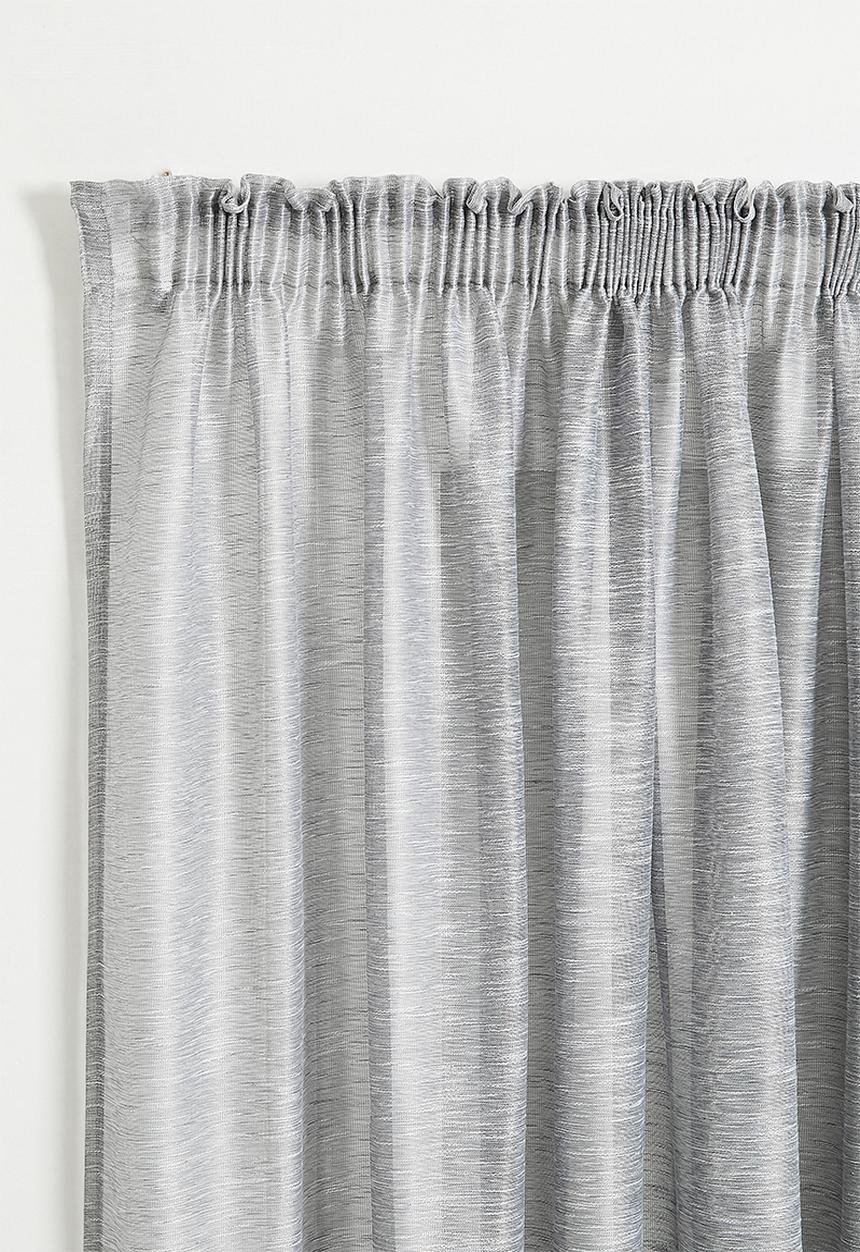 Sixth Floor - Turin Textured Sheer Taped Curtain - Grey