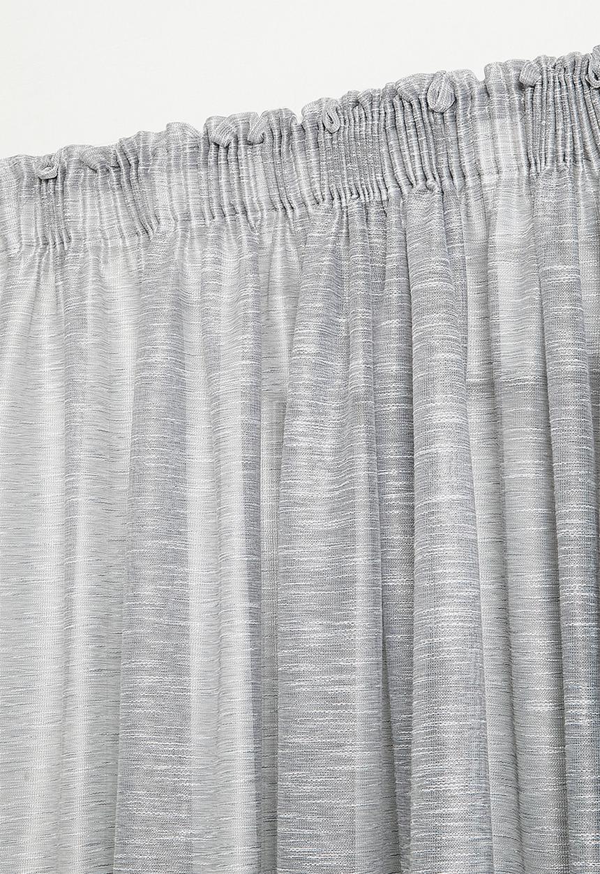 Sixth Floor - Turin Textured Sheer Taped Curtain - Grey