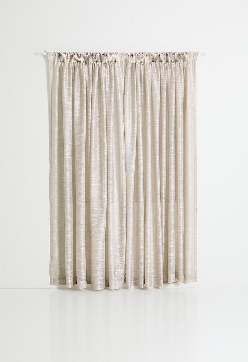 Sixth Floor - Turin Textured Sheer Taped Curtain - Neutral