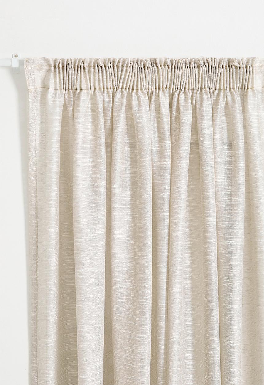 Sixth Floor - Turin Textured Sheer Taped Curtain - Neutral
