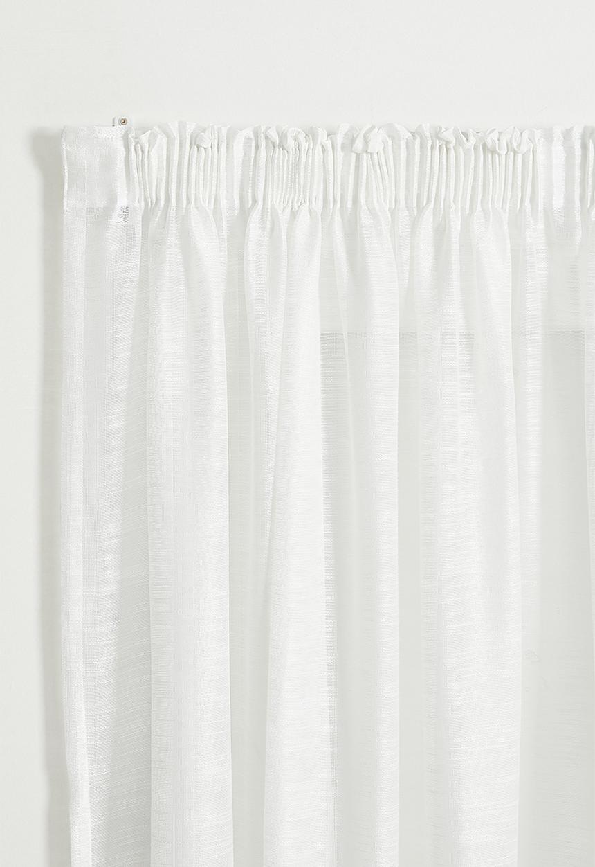 Sixth Floor - Turin Textured Sheer Taped Curtain - White