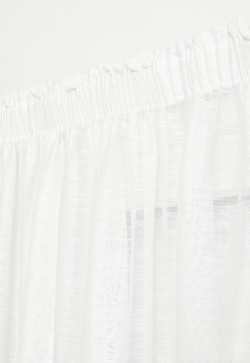 Sixth Floor - Turin Textured Sheer Taped Curtain - White