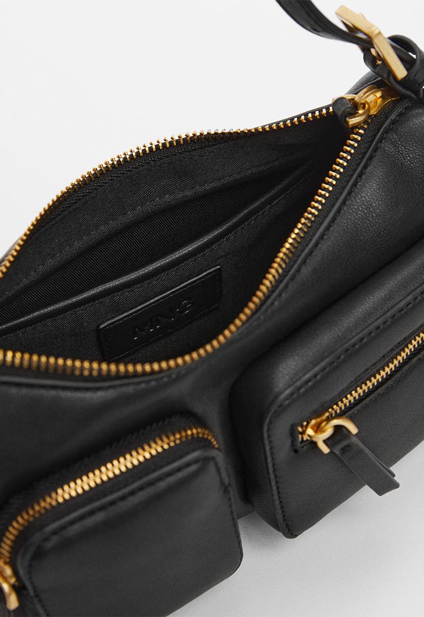 MANGO - Bag safari - black